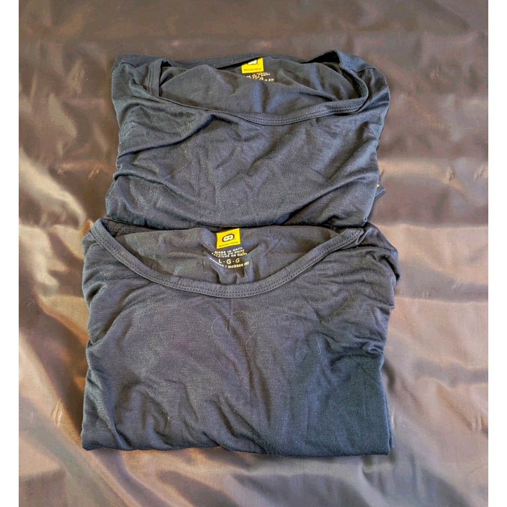 Lot of 2 WonderWink Womens Modern Fit Tee Scrub Top Navy L 2009-NVY NWT